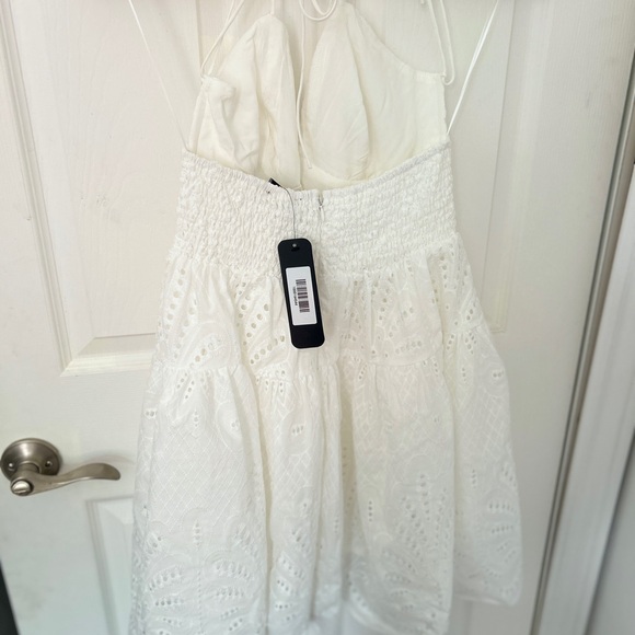 Vici Collection Noelle White Eyelet Strappy Open-Back Sundress - Picture 9 of 13